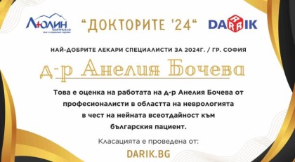 Най - добрите невролози в София за 2024г. В кампания на Дарик радио и Best Doctors.